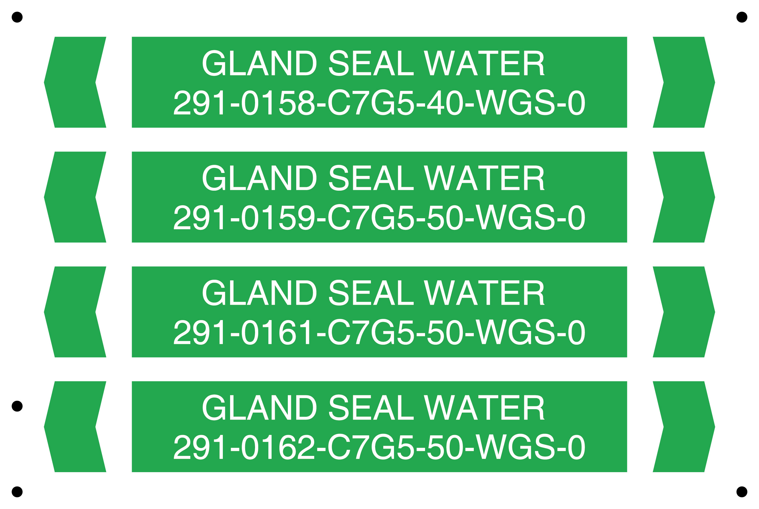 Pipeline labels, pipeline identification stickers, pipeline flow direction labels