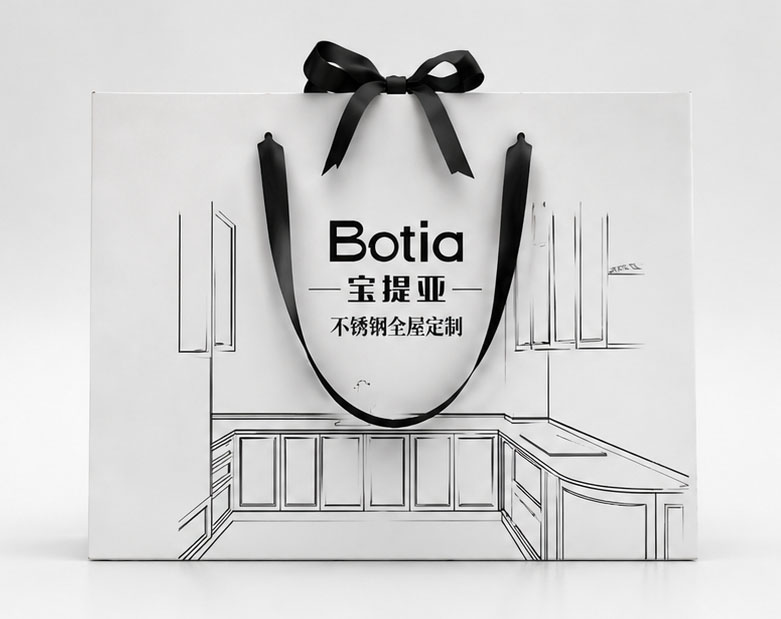 Custom Oversized Ribbon Handheld Bag | 450×320×250mm High-end Gift Shopping Bag