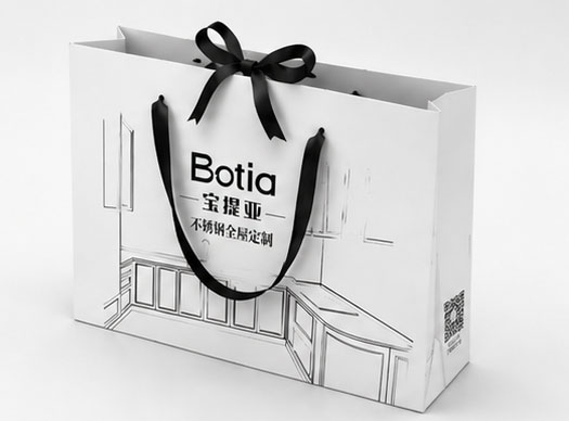 Custom Oversized Ribbon Handheld Bag | 450×320×250mm High-end Gift Shopping Bag